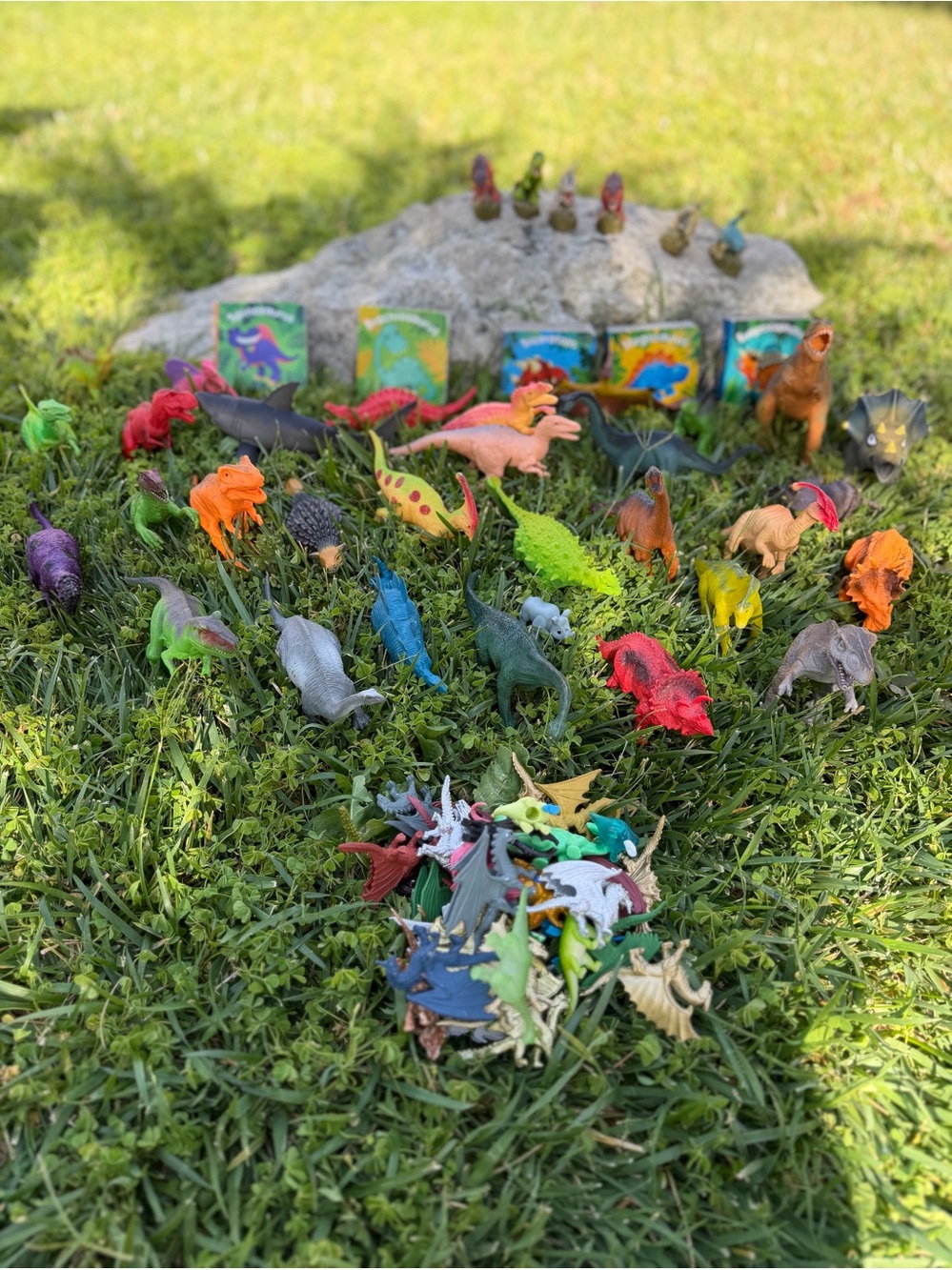 76 Assorted Dinosaur Toy  Lot-Bright Multi-Color Set.